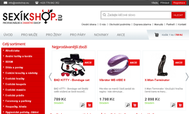 Internetová stránka www.sexikshop.eu